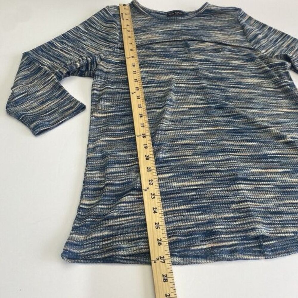 Lane Bryant Womens Size 18/20 Cut-Out Knit 3/4 Sleeve Shirt Blue Top Used - Picture 3 of 13
